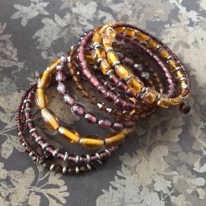 ⭐️3/$15 Nine layer beaded bracelet - plum and yellow